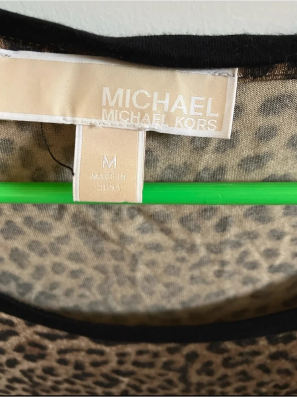 Michael Kors Leopard-Print Long Sleeve Top - Brown and Black